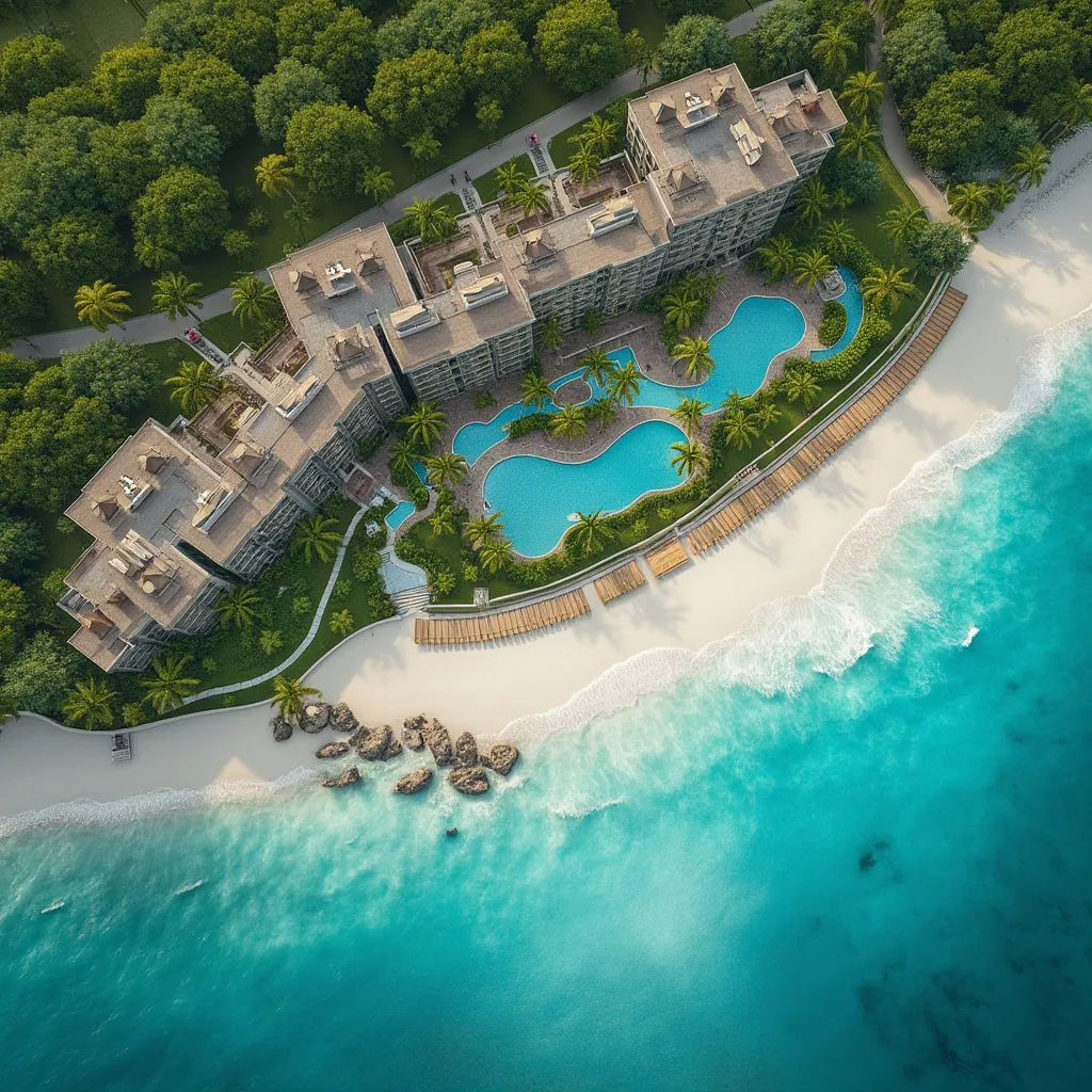 Moderno desarrollo residencial en una playa mexicana