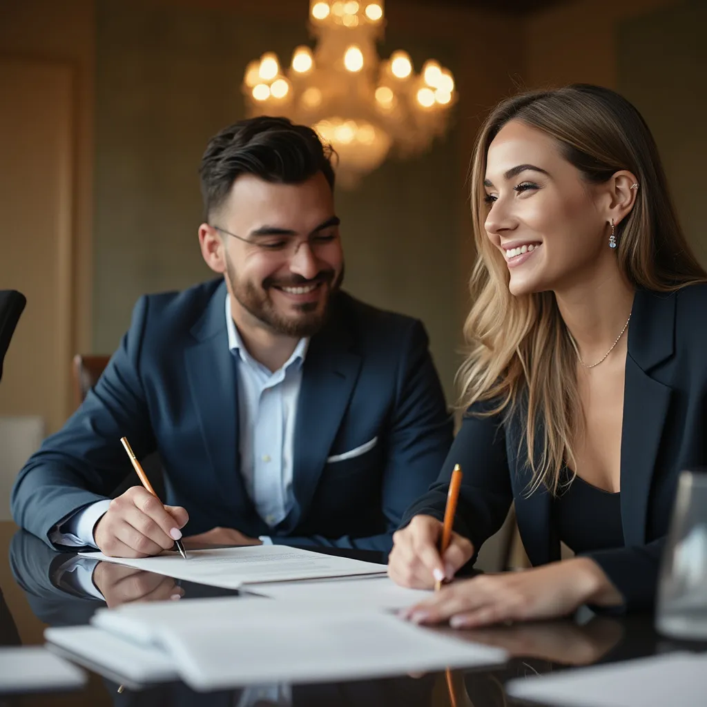Firma de acuerdo de inversión inmobiliaria