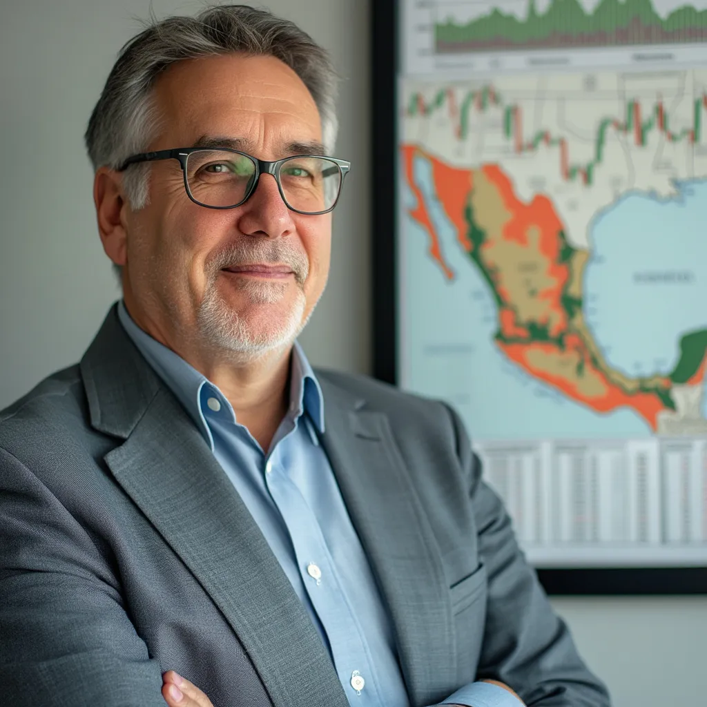 Retrato profesional de Carlos Méndez, analista de mercado