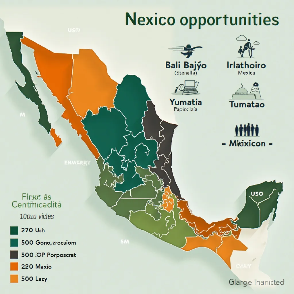 Mapa de México destacando regiones clave para inversión