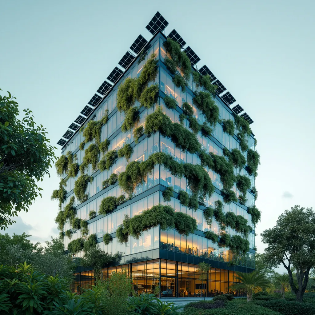 Edificio moderno con elementos verdes y paneles solares en México